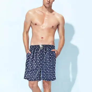 

Mens Swim Shorts Mesh Lining Waterproof Fashion Design Patterns Beach Surf Shorts Quick Dry Swimwear with Pockets Summer