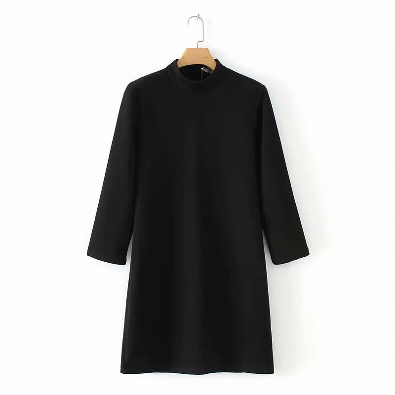 

2018 Autumn WOMEN'S Dress Half-Turtle-Neck Mini Dress 515