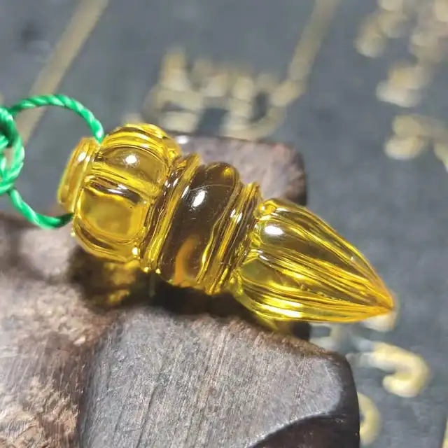 Natural Golden Amber Stone Carving 