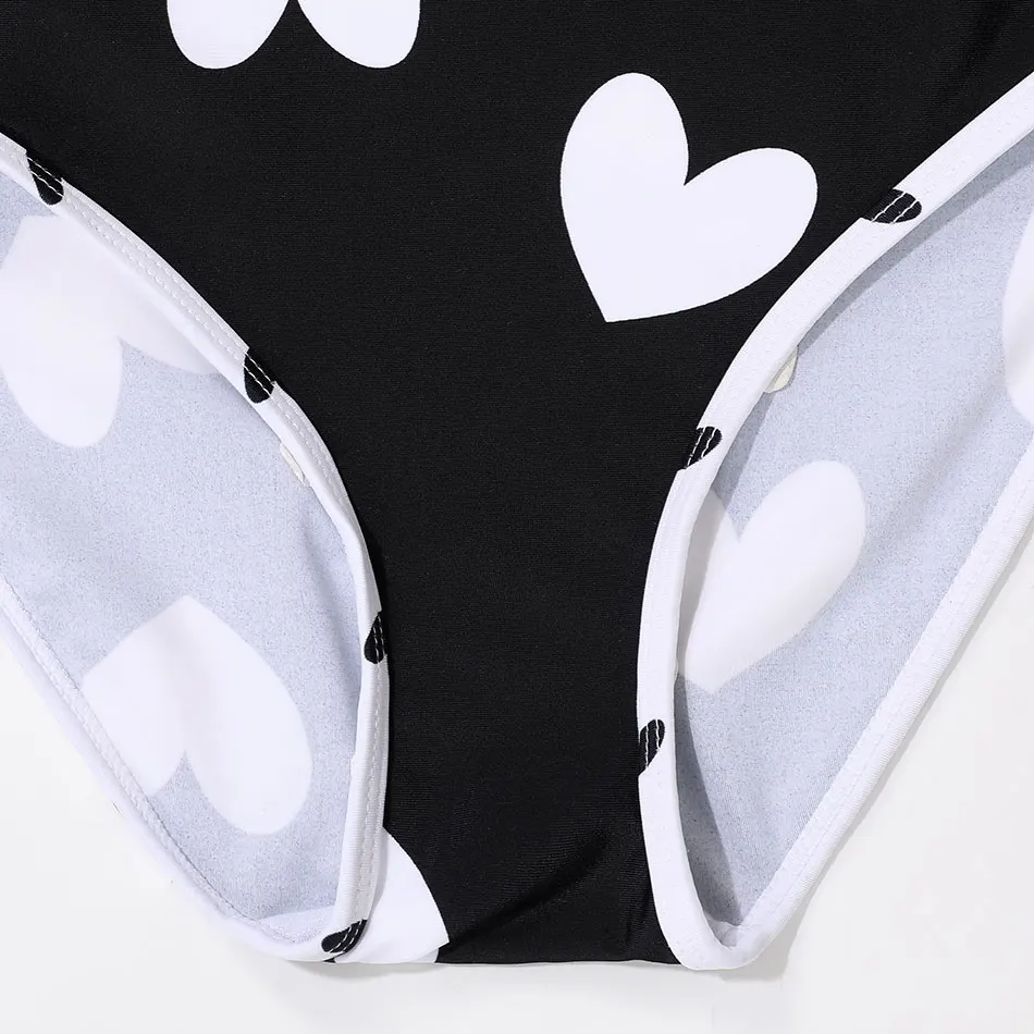 One Piece Swimsuit Heart Print Girls Kids 5-12 Years Girl Bathing Suit Swim Monokini Cross Back Children's Swimwear Beachwear children swimsuit children swimsuits