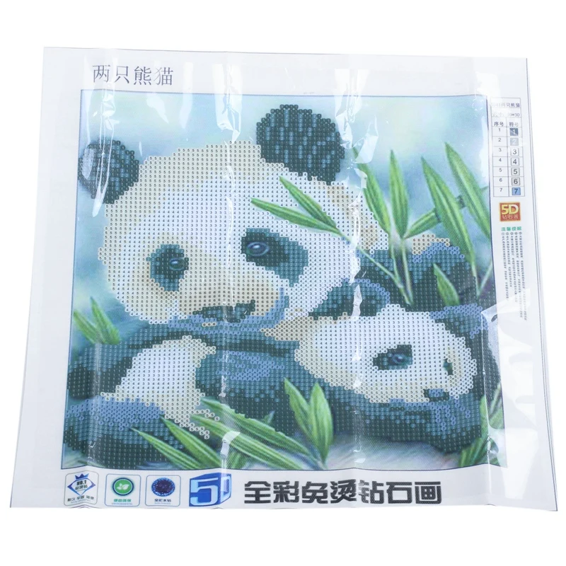 

DIY 5D Diamond Painting Embroidery Two Panda Embrace Cross Stitch Tool Set Tool Decoration