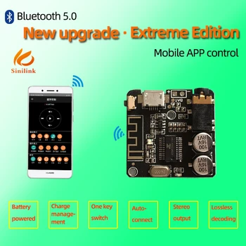 Sinilink WIFI Mobile Control APP Bluetooth 5.0 Audio Receiver board mp3 lossless decoder board Wireless Stereo Music Module