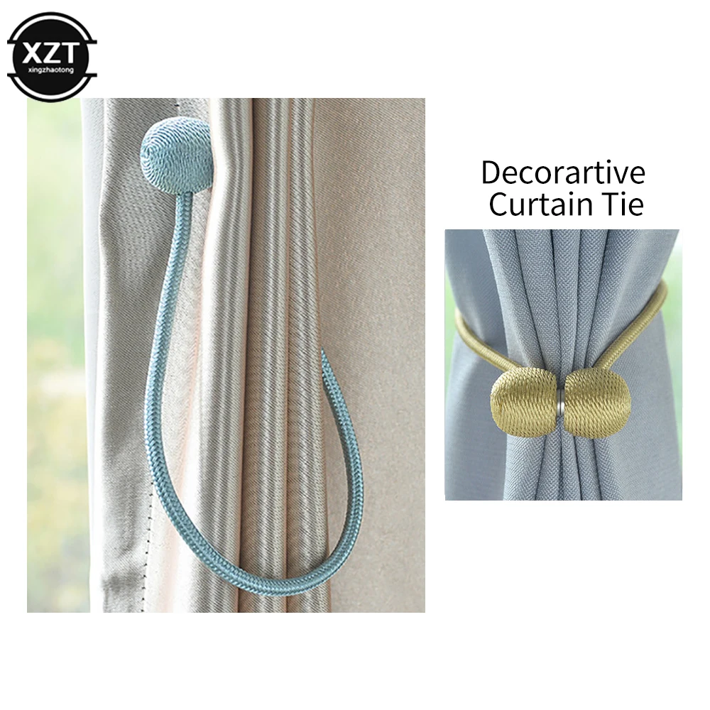 1Pc Pearl Curtain Magnetic Ball Tie Rope Backs Holdbacks Buckle Clips Accessory Rods Accessoires Hook Holder Home Decorations 2