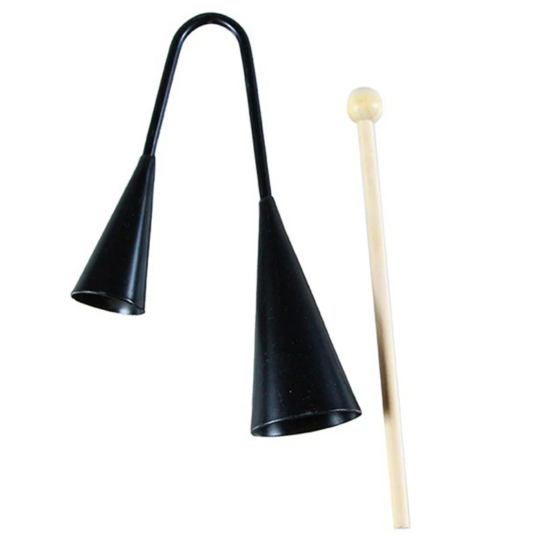 

Agogo Bell Traditional Handheld with Raft Latin Percussion Can Emit Two Different Sounds for Any Music Scene