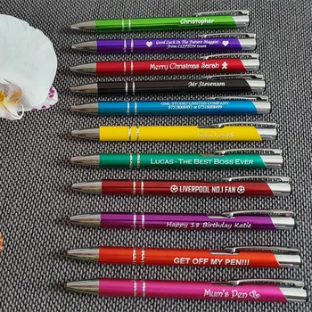 

50pcs Engraved Bulk Metal Ballpoint Pens Personalized Wedding Favors Baby Shower Party Customalized Business Logo Favors Gift