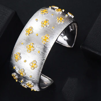 

missvikki New 3PC Open Bracelet Ring Earring Set For Women Bridal Wedding Shiny Cubic Zircon Dubai PARTY WEDDING Jewelry BOHO