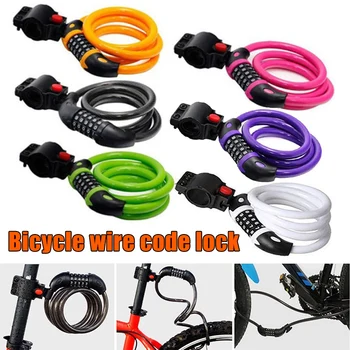 

Bike Lock 5 Digit Code Combination Bicycle Security Lock Steel Cable Spiral Cycling Lock MSU88