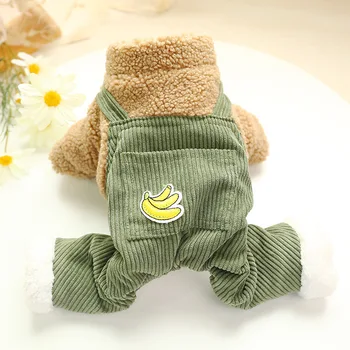 

Winter Dog Clothes Banana Overalls Pets Outfits Warm Clothes for Small Dogs Cat Costumes Coat Jacket Puppy Sweater Dogs New