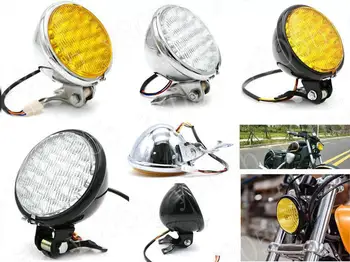 

Metal LED 5" HeadLight For Honda Yamaha Suzuki Kawasaki Bobber Custom Chopper Cruisers Street Bike