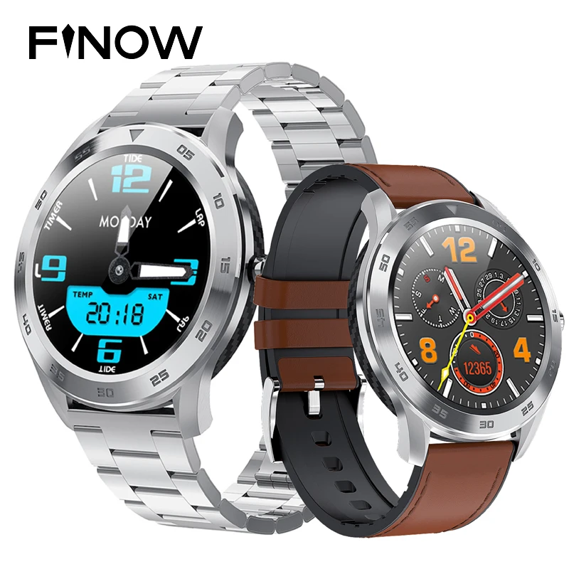 Finow DT98 Смарт-часы для мужчин телефонный звонок циферблат ECG PPG Полный Круглый сенсорный экран Smartwatch Водонепроницаемый IP68 для Android IOS