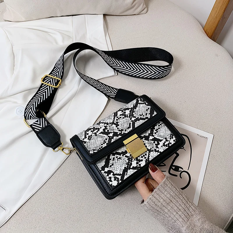 Модная новая сумка через плечо женская маленькая сумка змеиная кожа текстура сумка почтальон Повседневная сумка для мобильного телефона кошелек