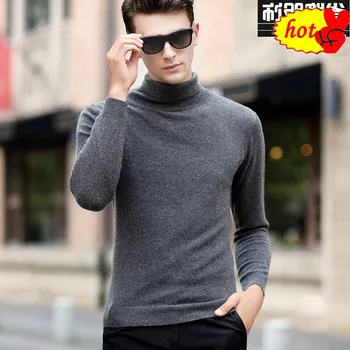 

Classic Sweater Men Casual Pull Homme Pure Merino Wool Pullover Men Autumn Winter Turtleneck Cashmere Sweaters