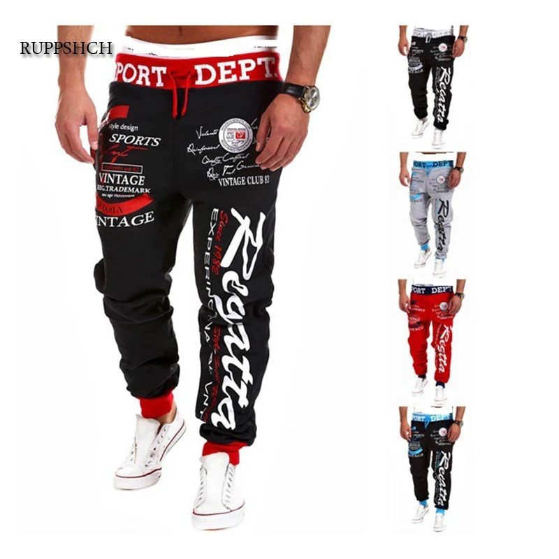 Pantalones de chándal finos para hombre, pantalón Cargo DE Jogger de Hip Hop, informal, con letras estampadas a la moda, ropa de calle de gran tamaño