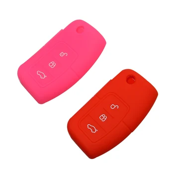 Keyforkesscustodia protettiva per chiave a distanza in Silicone per Ford Focus Mondeo 2 3 XR6 Fiesta Max Ecosport Kuga Escape 3 Button Case Shell - YIQIXIN custodia protettiva per chiave a distanza in Silicone per Ford Focus Mondeo 2 3