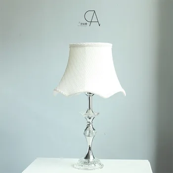 

Modern Crystal Bedroom Table Lamp Fabric Lampshade Living Room Decoration Abajur Table lamp For Bedroom Lamparas De Mesa