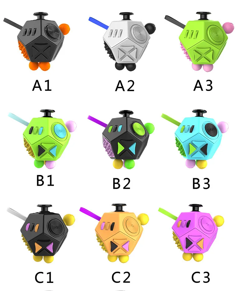 12 Sides Fidget Cube Toys Anti-Stress Antistress Sensory Toys For Children Kids Adults Autism ADHD OCD Anxiety Relief Focus 6
