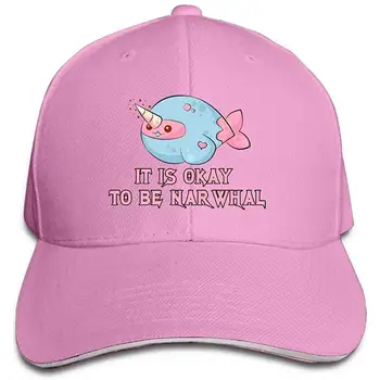 

Okay to Be Narwhal Unisex Women Plain Adjustable Baseball Cap Cotton Sun Hat