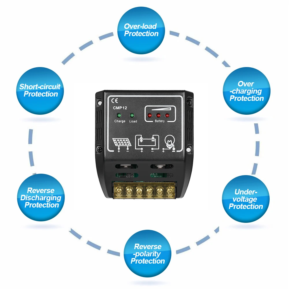 

Hot Solar Panel Controllers 10A/20A 12V/24V Solar Charge Controller Charging Regulator for Solar Panel Battery Overload Protecti