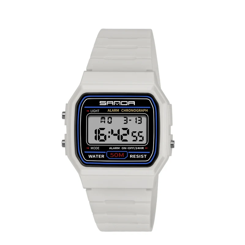 SANDA Брендовые спортивные часы детские часы для девочек и мальчиков наручные часы водонепроницаемые наручные электронные цифровые детские часы - Color: white