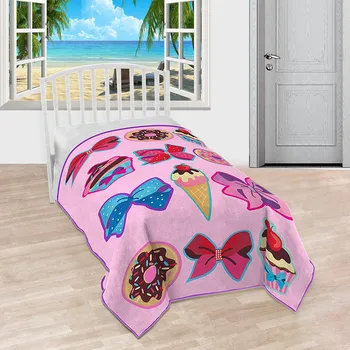 

Cute Cartoon Cake Ice Cream Blanket Comfortable Plush Twin Blanket 62x90in Blanket Покрывало На Кровать Одеяло Шаурма 2019