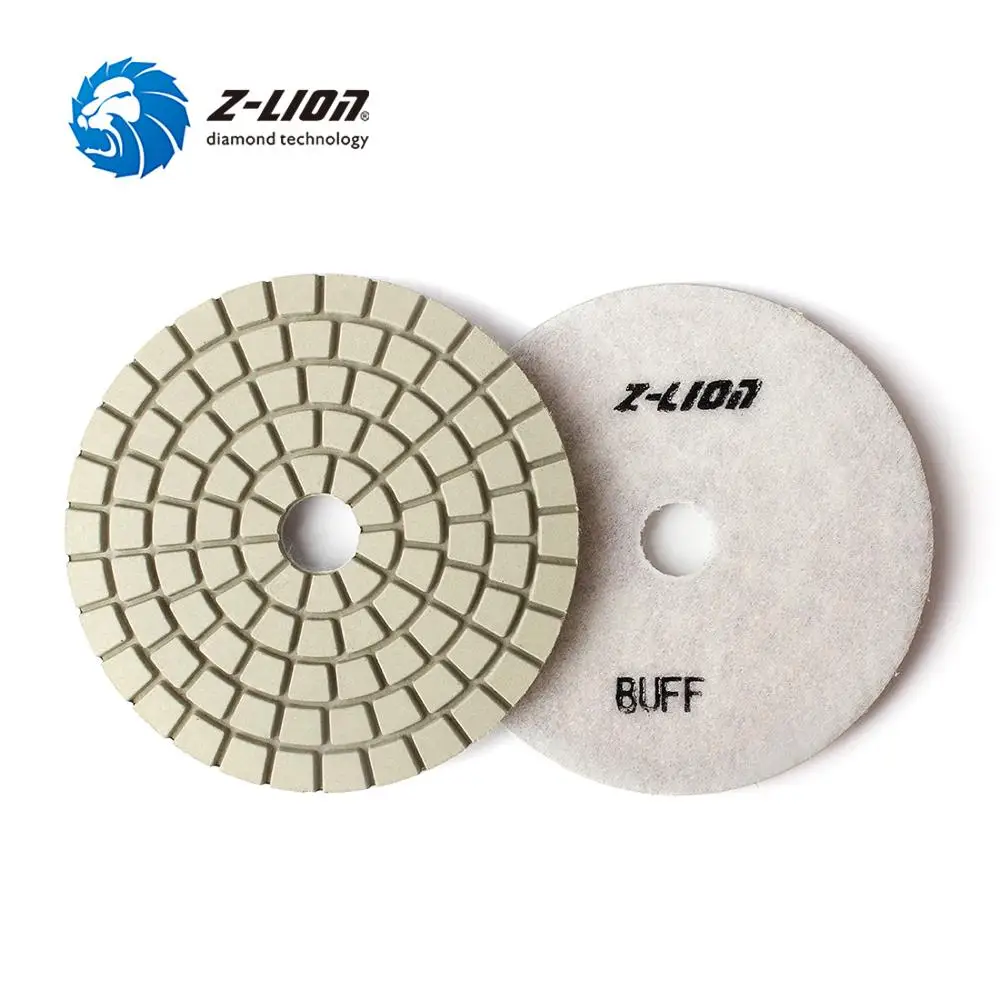 Z-Lion 5 Pollici Polacco Diamante Secco Buff Bianco 125Mm Professione Lucidatura Buff Pad Diamante Rettifica Buff Disco Granito Marmo Strumento