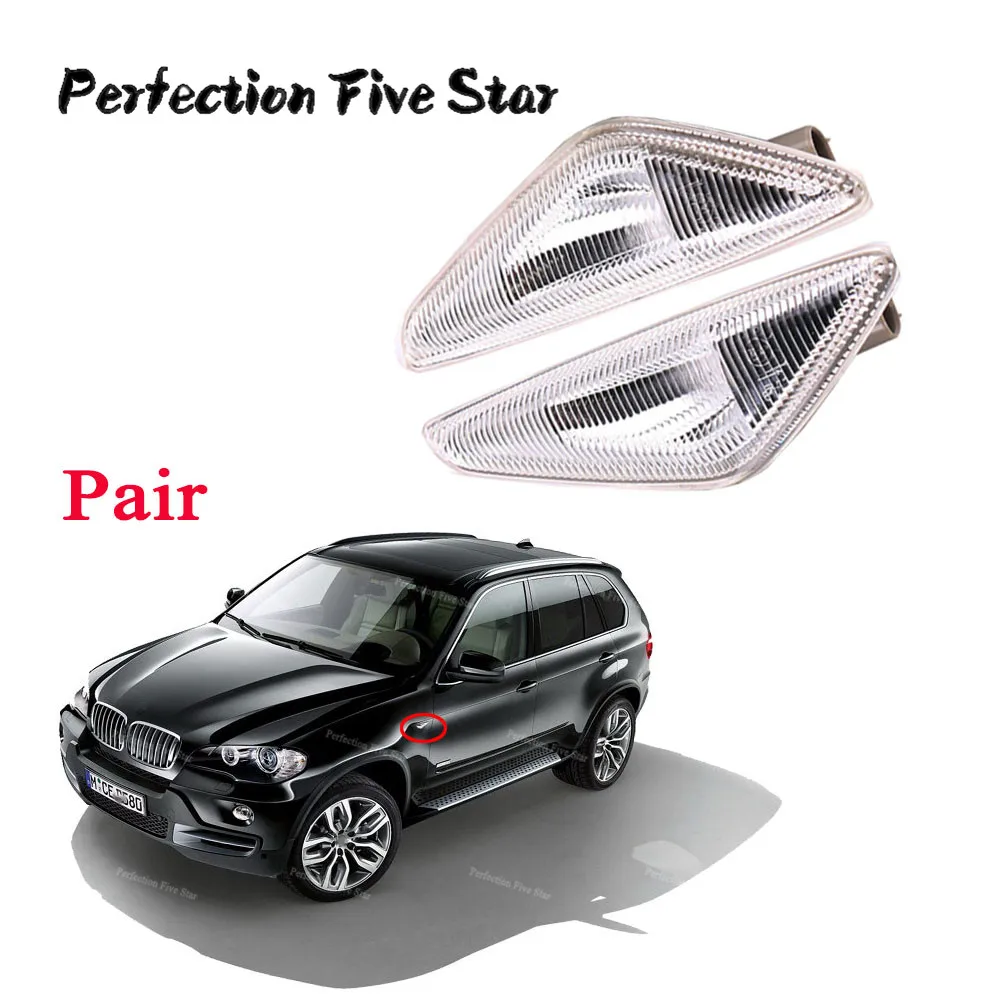 63137171007 63137171008 For BMW X3 X5 X6 E70 E71 2008-2014 E72 F25 Pair Fender Side Marker Turn Signal Light Lamp L &amp R LED | Автомобили