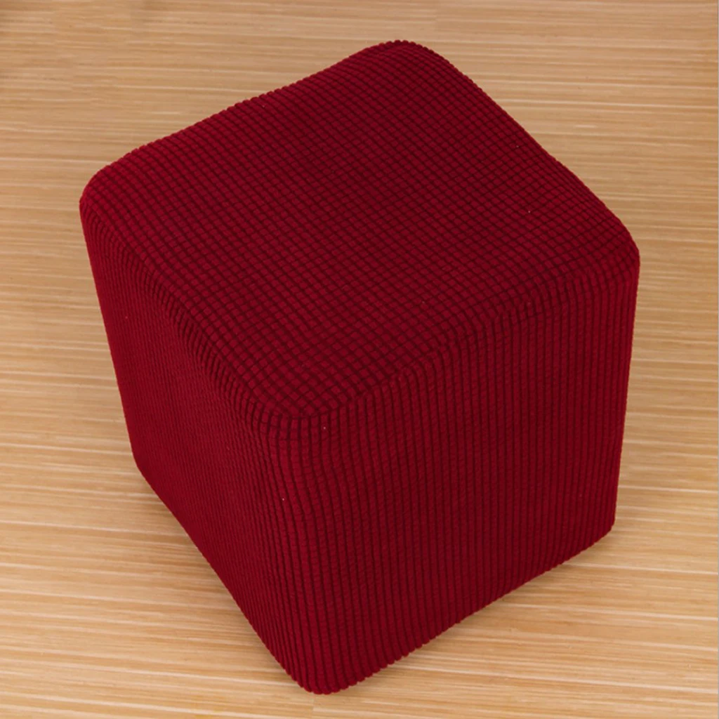 New Solid Stretch Ottoman Slipcover Sofa Footstool Cover Storage Protector 5