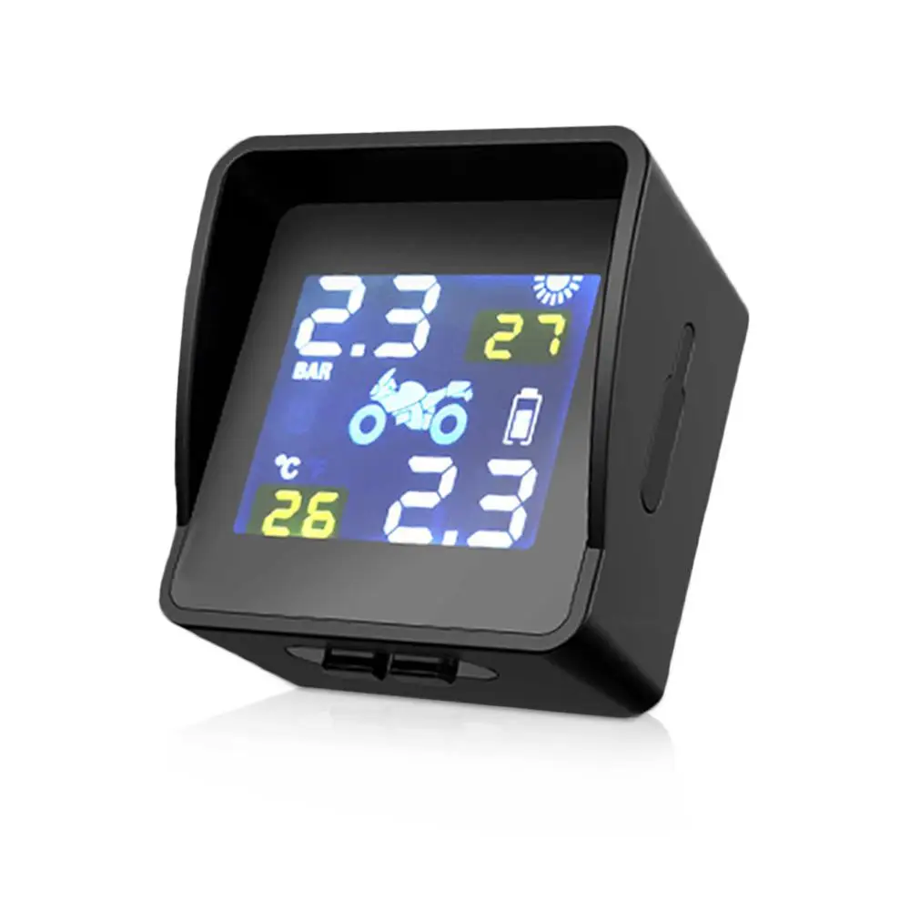Мото TMPS Мониторинг давления в шинах Солнечная энергия мотоцикл 2 шт. TPMS сенсор ЖК-дисплей цветной экран сигнализация давления в шинах