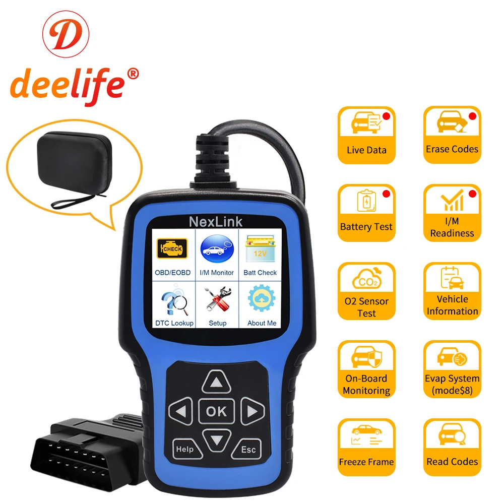 Deelife OBD2 диагностический инструмент автомобильный OBD 2 Автомобильный сканер Автоматическая диагностика Профессиональный считыватель кода для ODB II OBDII ODB2 EOBD