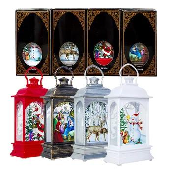 

Plastic Hanging Light Christmas Party Lantern Decor Gift Creative Home Decoration Santa Claus Table Lamp Candle Light Beautiful
