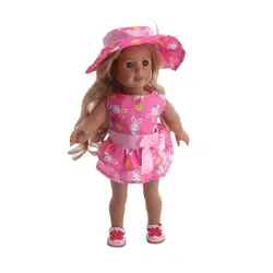 Ensemble de tenue d'été pour poupée nouveau né fille américaine, accessoires de 18 pouces (46cm) 