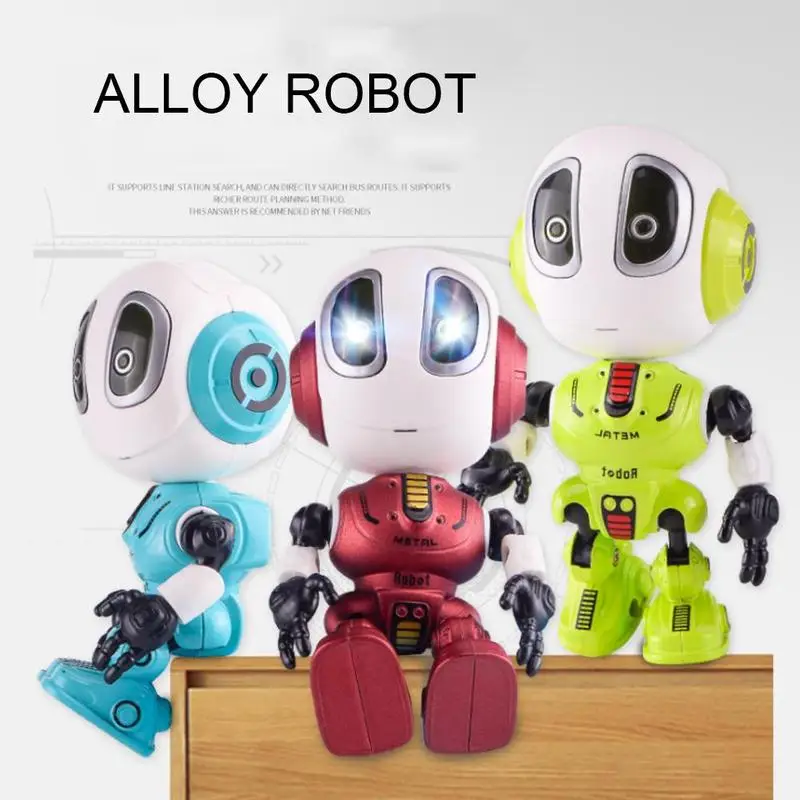 

Mini Alloy Robot Sensing LED Rc Toys Gesture Control Smart Voice Diy Body Multi-function Music Robotics For Kids Toys Gift