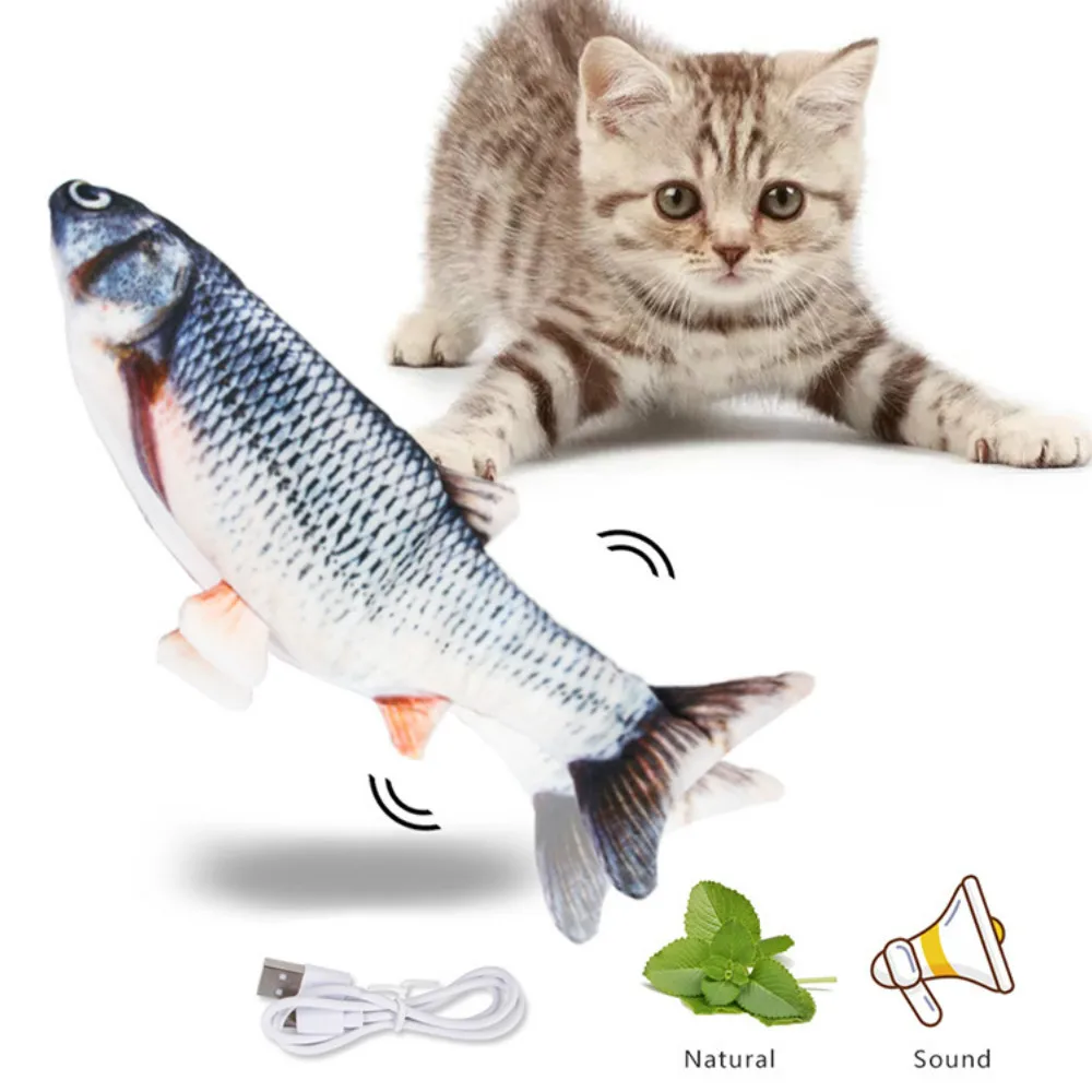Electronic Flopping Cat Kicker Fish Toy Realistic Flopping Fish Wiggle Fish Catnip Toys