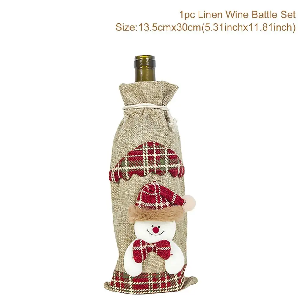 QIFU Санта Клаус крышка бутылки вина рождественские украшения для дома Рождественский подарок Navidad Noel декор стола счастливый год - Цвет: Wine Bottle Set 30