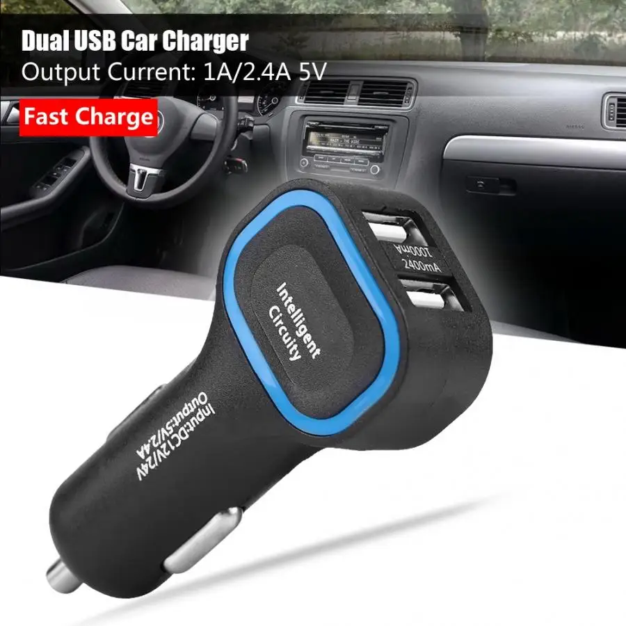 

lighter car 5V 2.4A Fast Charge Dual USB Car Charger Cigarette Lighter Adapter Socket for Smart Phone car accessories