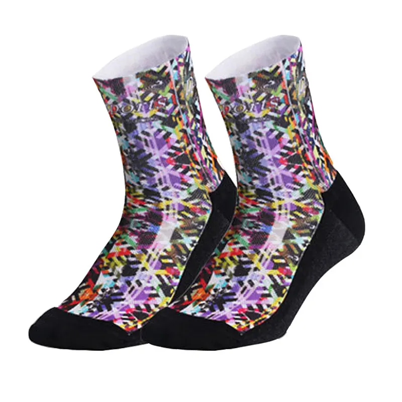 Бежевый Профессиональные брендовые носки для велоспорта, дышащие, защищающие ноги, медиаторы с цветными принтами, спортивные носки высокого качества, велосипедные, велосипедные, беговые носки - Цвет: Бежевый