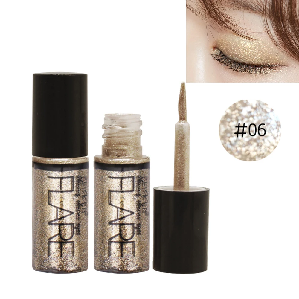 Professional Shiny Eye Liner Pen Cosmetics for Women Silver Rose Gold Color Liquid Glitter Eyeliner Makeup Beauty Tools - Цвет: 06