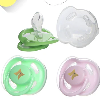 

2 PCS Soother Nipple Newborn Babys Nipple Pacifiers Baby Cartoon Sleeping Soft Silicone Pacifiers Feeding Orthodontic BPA-Free