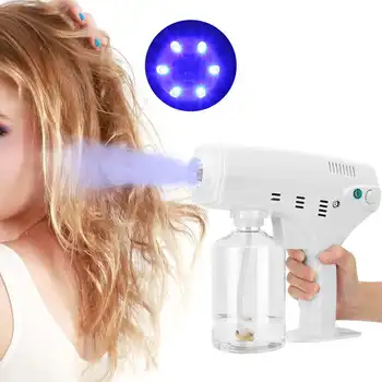 

Hair Spray Humidifier Nano Disinfection Spray Gun Handheld Electrostatic Moisturizing Steam Wireless Blue Ray Anion Sprayer
