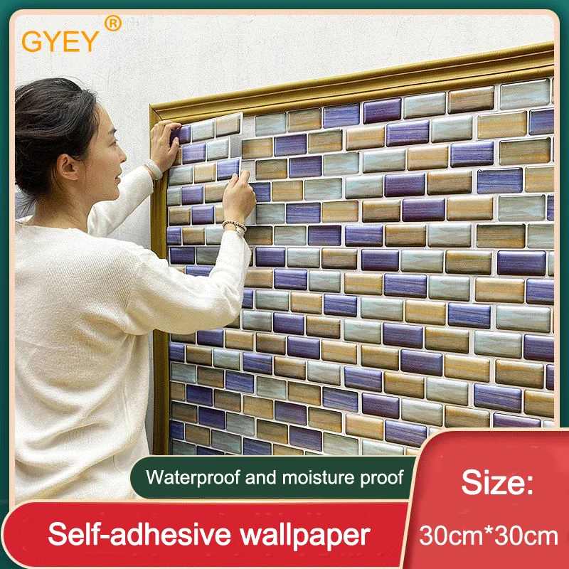 

3D Three-Dimensional Sticker Self-adhesive Brick Pattern Wall Sticker TV Background Wall Paper Wallpaper Decorative Waterproof