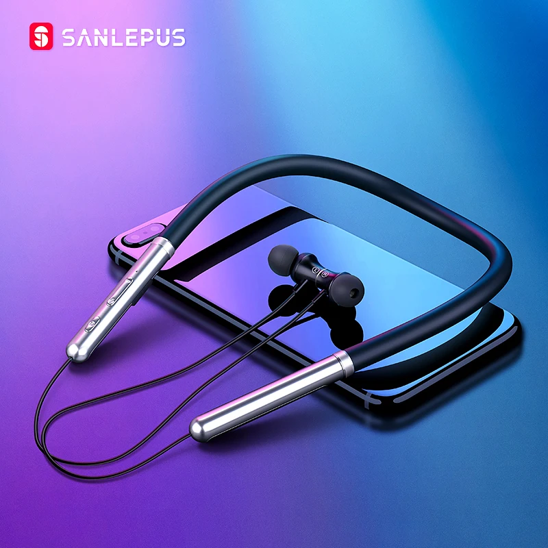 Skup SANLEPUS bezprzewodowe słuchawki Bluetooth słuchawki sportowy zestaw słuchawkowy HiFi słuchawki stereo Auriculares dla telefonów Xiaomi iPhone Samsung