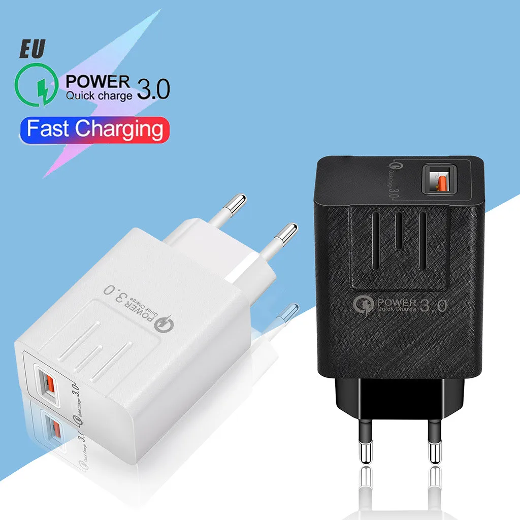 Зарядное устройство QC3.0 USB для быстрой зарядки для Samung EU Plug, настенный адаптер ower QC3.0, usb-зарядное устройство, быстрая зарядка# E30