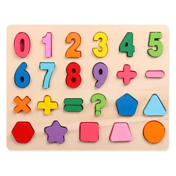 

3D Wooden Puzzles Alphabet/Numbers Shape Learning Board Toy Kindergarten Early Educational Toys for Children Puzzle Toy