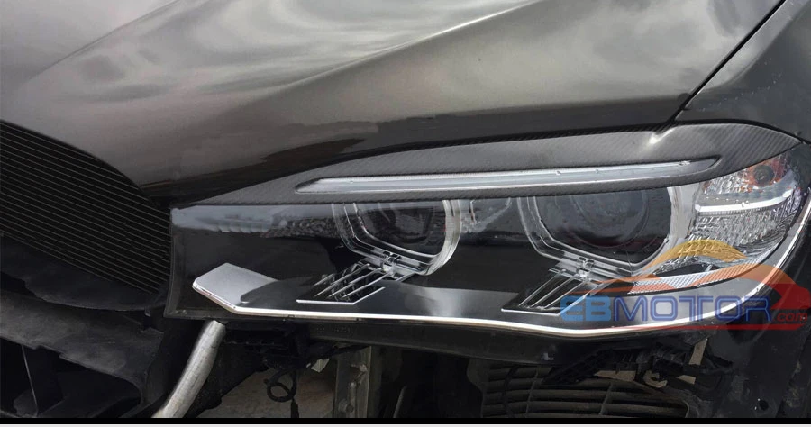 ebmotor-com Real Carbon Fiber Front Head Light Eyelids Eyebrows 1set Fit For BMW X6 F16 2016UP2