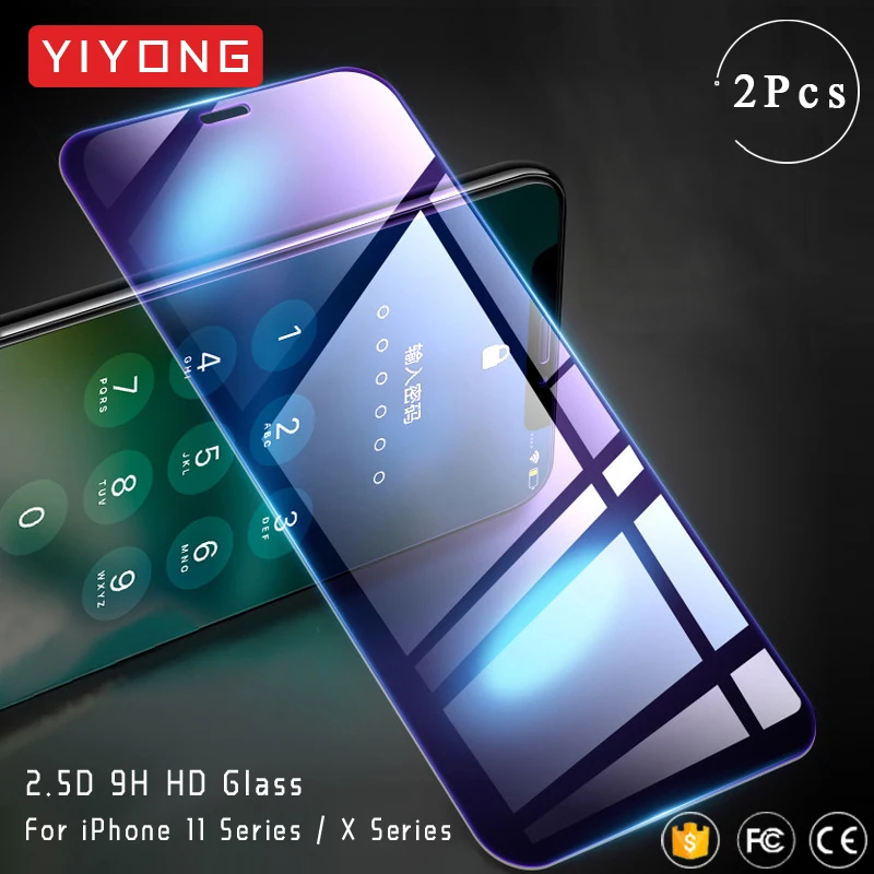YIYONG HD прозрачное закаленное стекло для iPhone 11 Pro Max Защита экрана Apple X XR XS 12 Mini