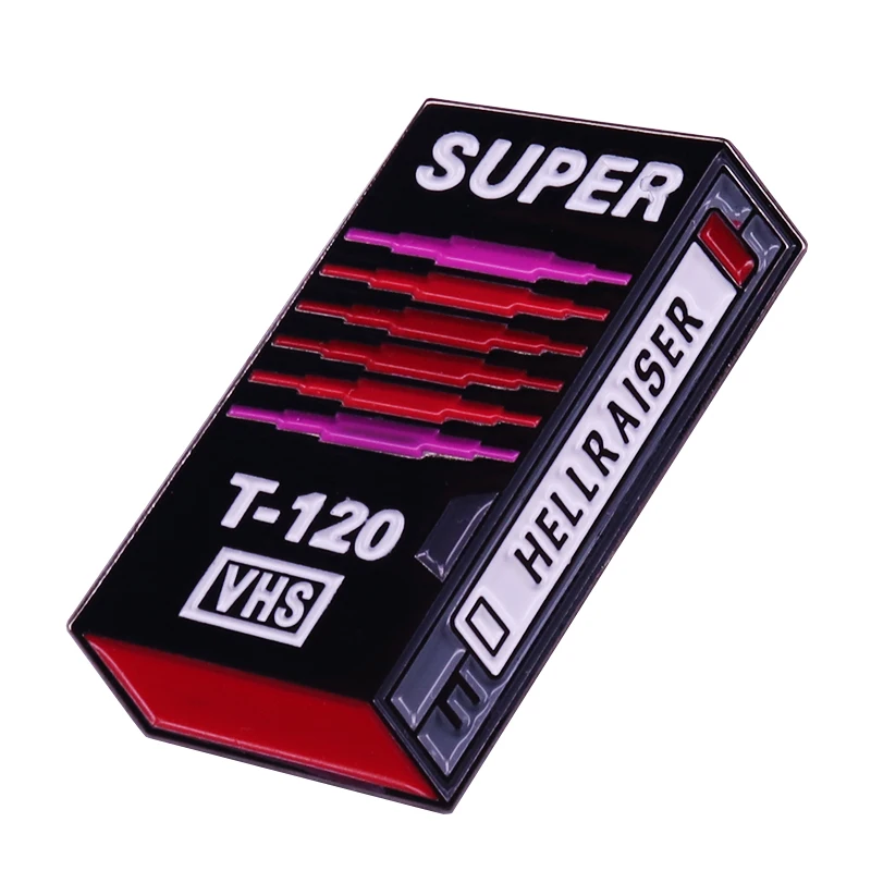 VHS enamel pin Shining bootleg Super HS T-120 retro 80s 90s hat lapel bag cute