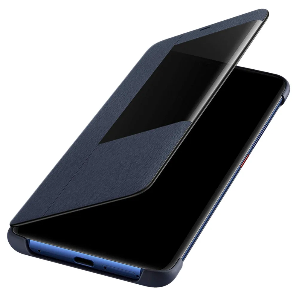 Luxury Sleep Wake Clear View Flip Cover Flip Leather Case Cover TPU+PC Kickstand Dirt-resistant For HUAWEI MATE 20 6.53 inch