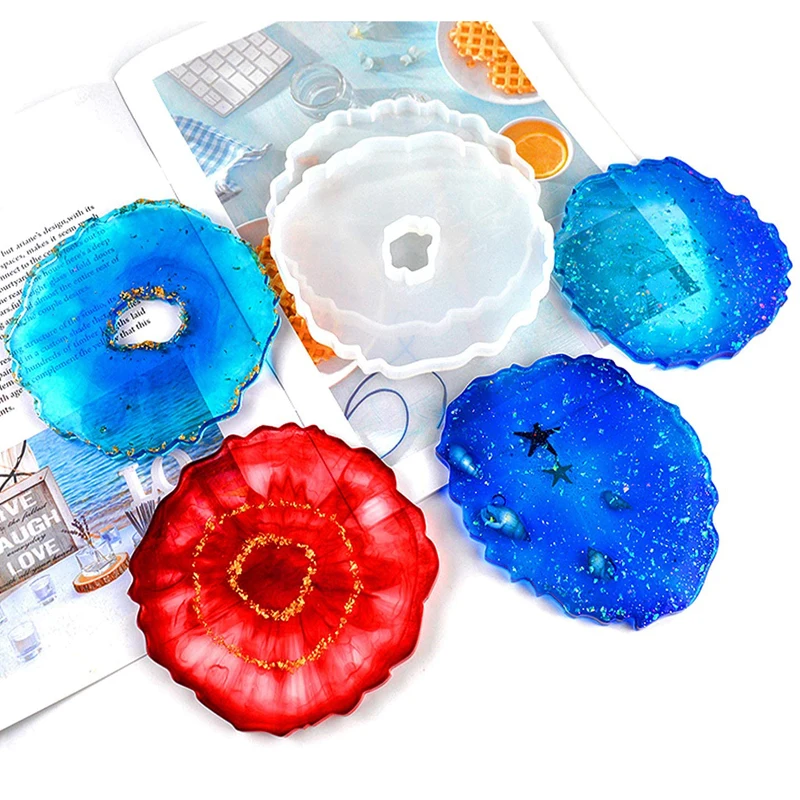 Формы для подставки из смолы Bamala силиконовые формы агата глянцевые изготовления