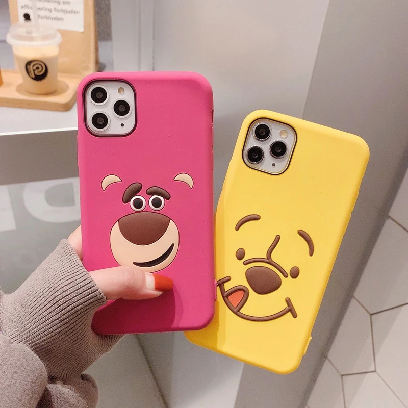 

Suitable for iPhone 11 Pro Disney cartoon phone case Xs Max XR X Winnie the Pooh cute cartoon 6 7 8 Plus anti-fall silicone case