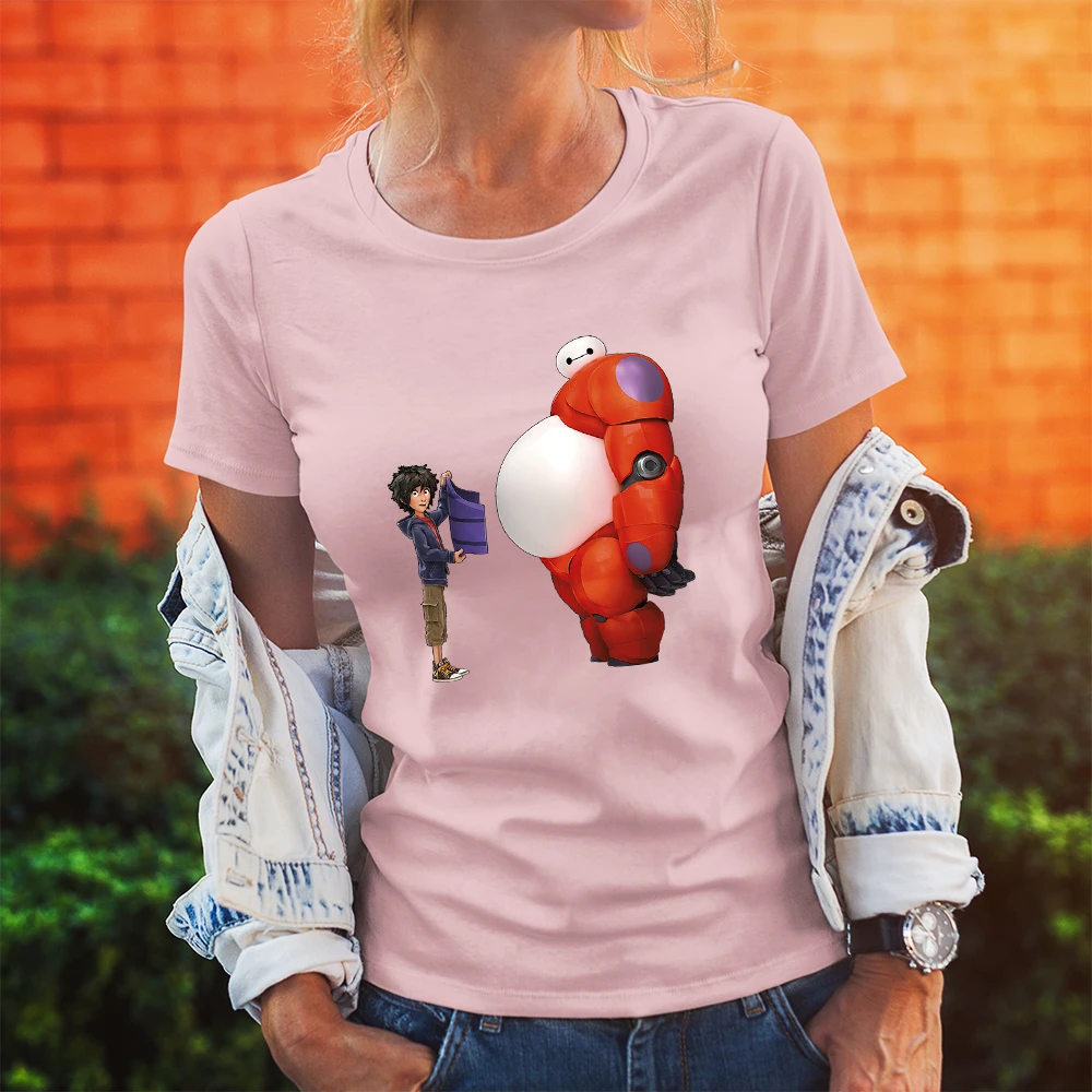 ディズニービッグヒーロー6女性のtシャツヒロ浜田レトロフィットbaymaxプリントvetement 22新着服快適なストリートtシャツ Tシャツ Aliexpress